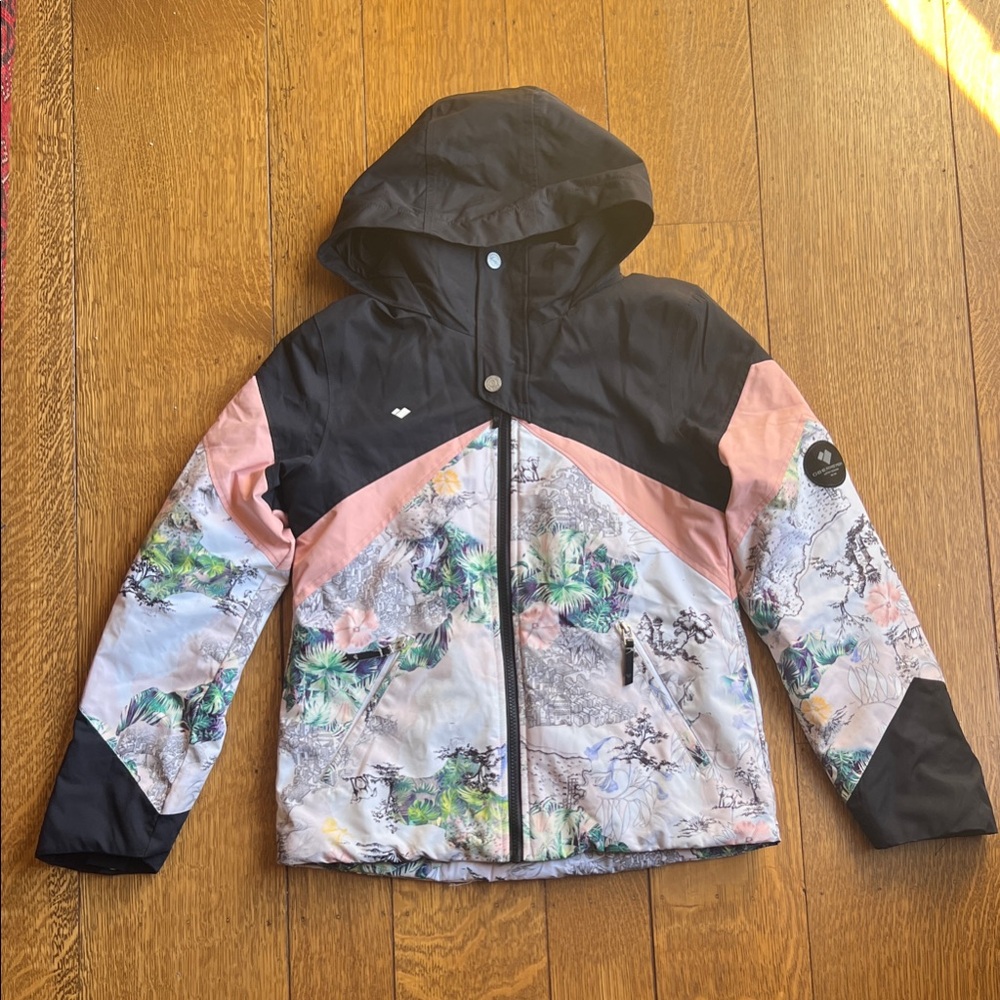 Obermeyer Girls' Tabor Ski or Snowboard jacket in “Tell me a story print”